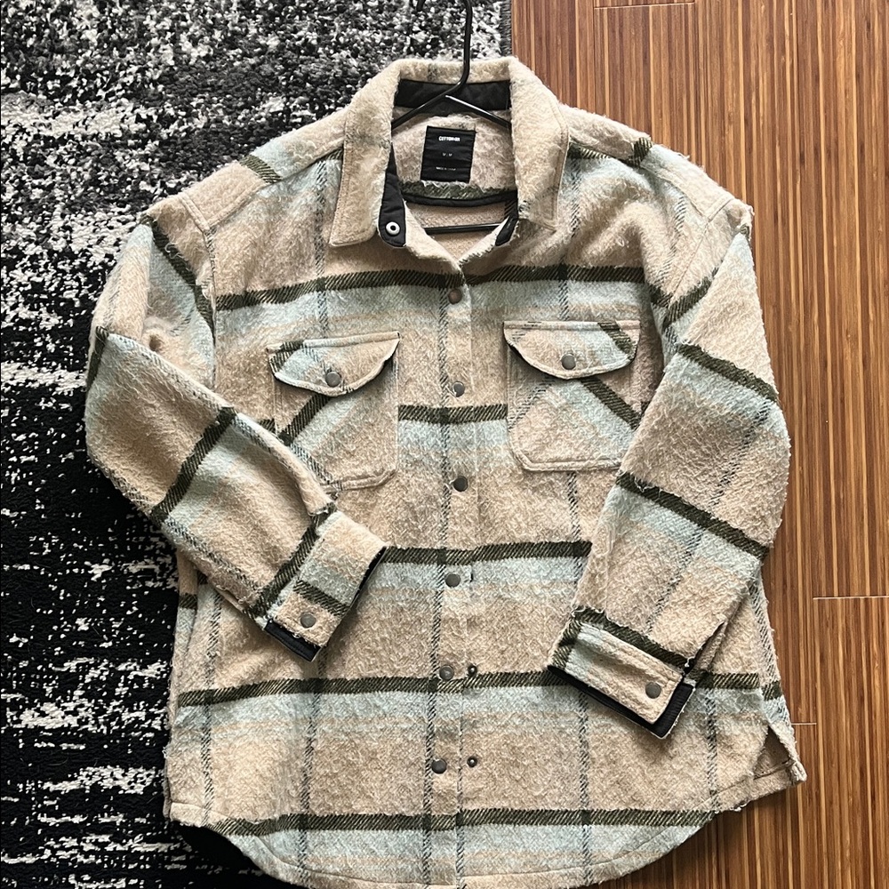Cotton On  Pink-ish / Cream and Green Plaid Jacket